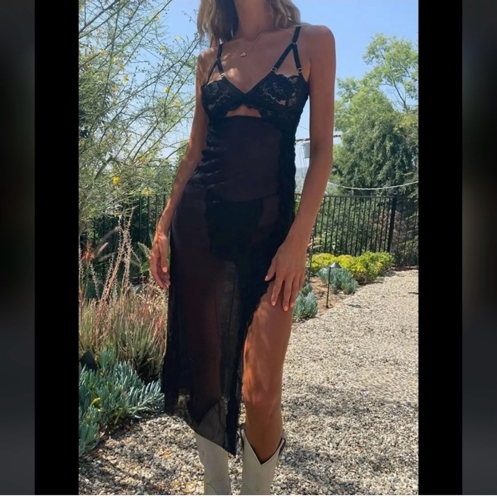 We Are Hah Bust Out Slip Dress | Sheer Violet in XS - Picture 4 of 11